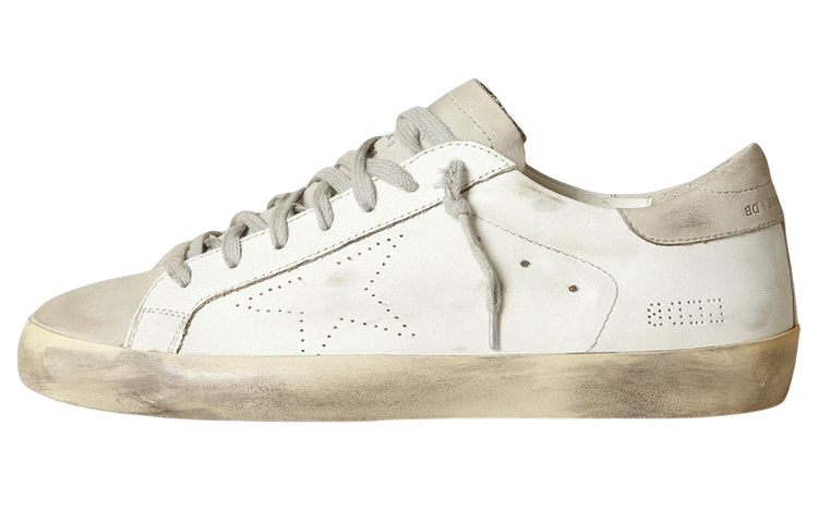 Golden Goose Super-Star Low-Top Stylish Skateboarding Shoes Men's White Gray Vintage Version
