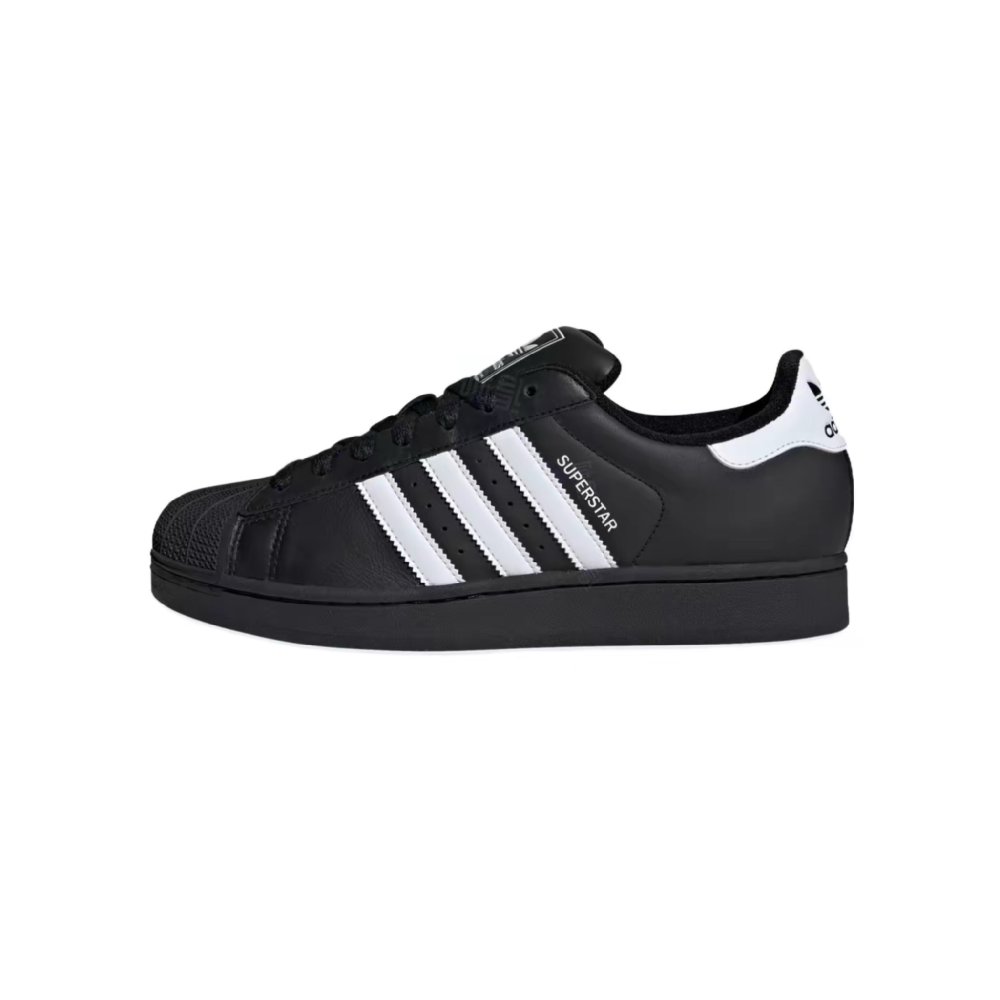 Adidas Originals Superstar 2 Anti Slip Wear Resistant Low Top Skateboard Shoes Unisex Black Blue