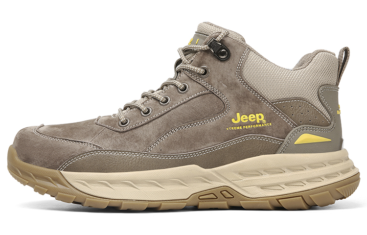 Jeep Mid Top Casual Shoes Men's Brown