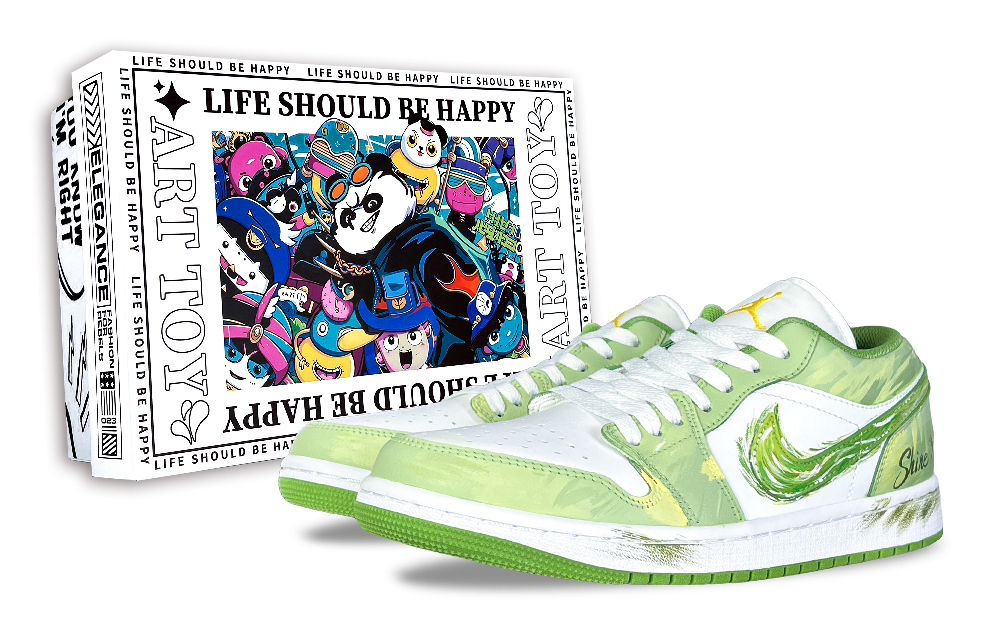 Jordan Air Jordan 1 Anti Slip Wear Resistant Low Top Skateboard Shoes Unisex Green