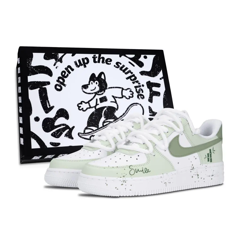 Nike Air Force 1 Air Force 1, Green Shade Bamboo Abrasion Resistant Low top Skateboard Shoes Unisex Green