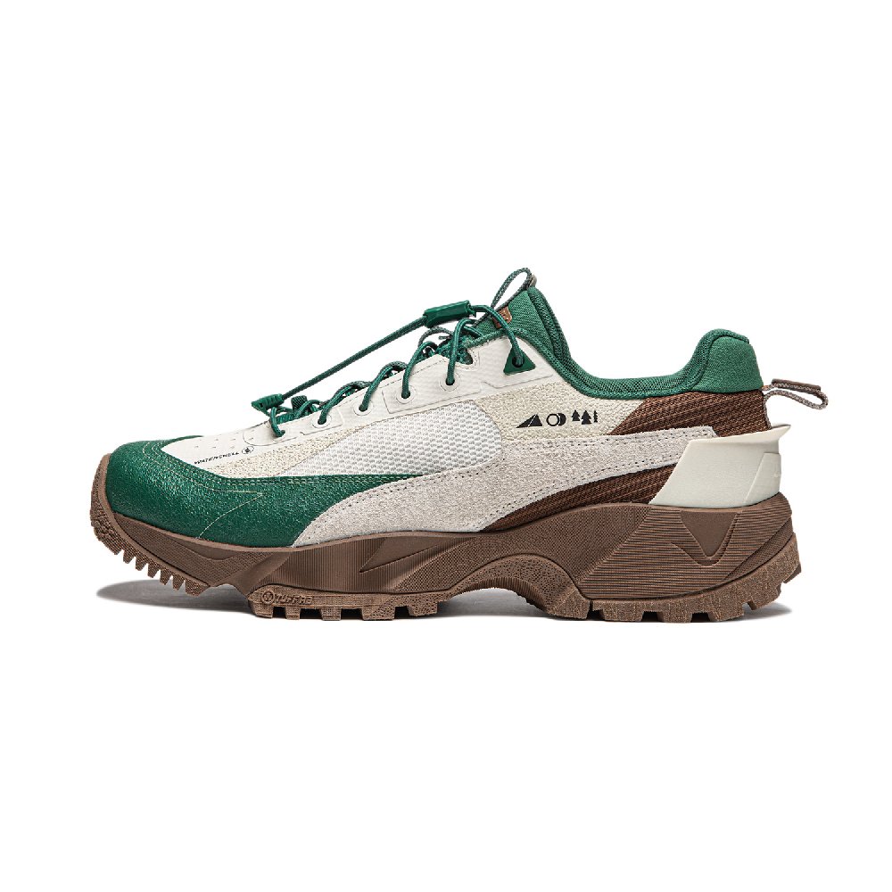 LiNing CF Pro Wilderness Cushioning Waterproof Low top Casual Shoes Men's White Green Brown