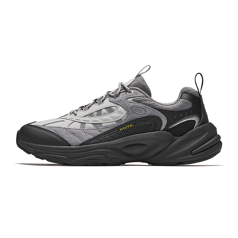 Anta Running Collection Non-slip Wear-resistant Shock Absorption Low-Top Casual Running Shoes Men's Gray Black