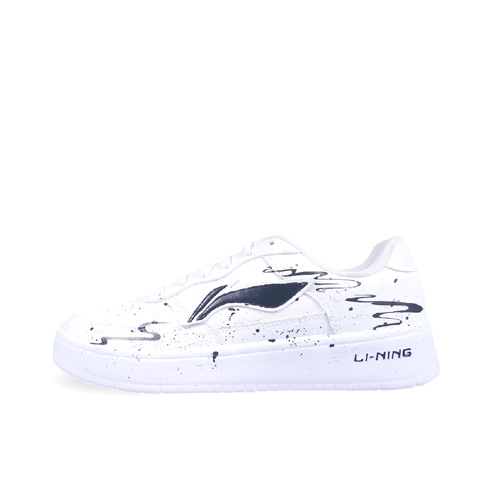 LiNing Pontoon Boats Slip Resistant, Abrasion Resistant, Breathable Low Top Skateboard Shoes Unisex White