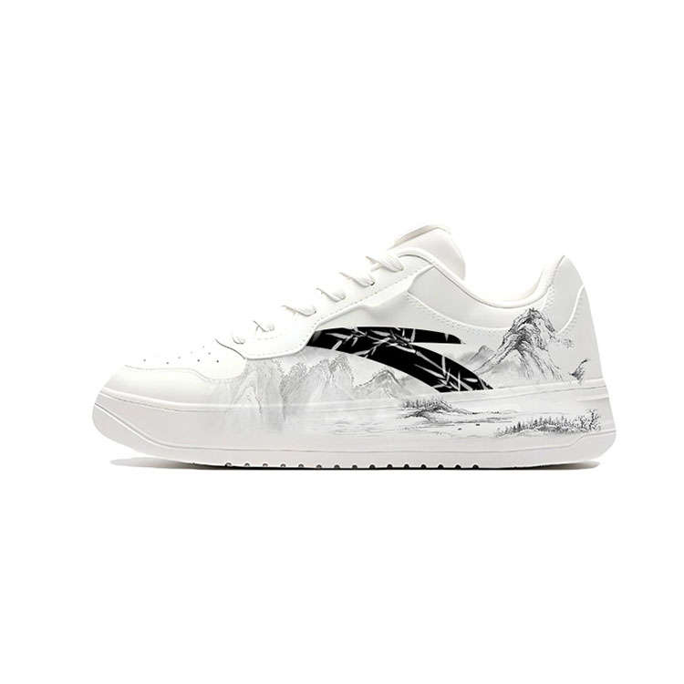 Anta Relaxed Abrasion Resistant Balance Low Top Skateboard Shoes Unisex White Black