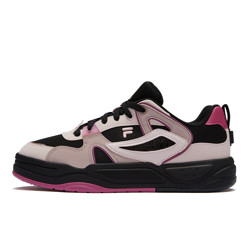FILA FUSION BANK II Wear-Resistant Low-Top Skateboard Shoes Women's Black Purple