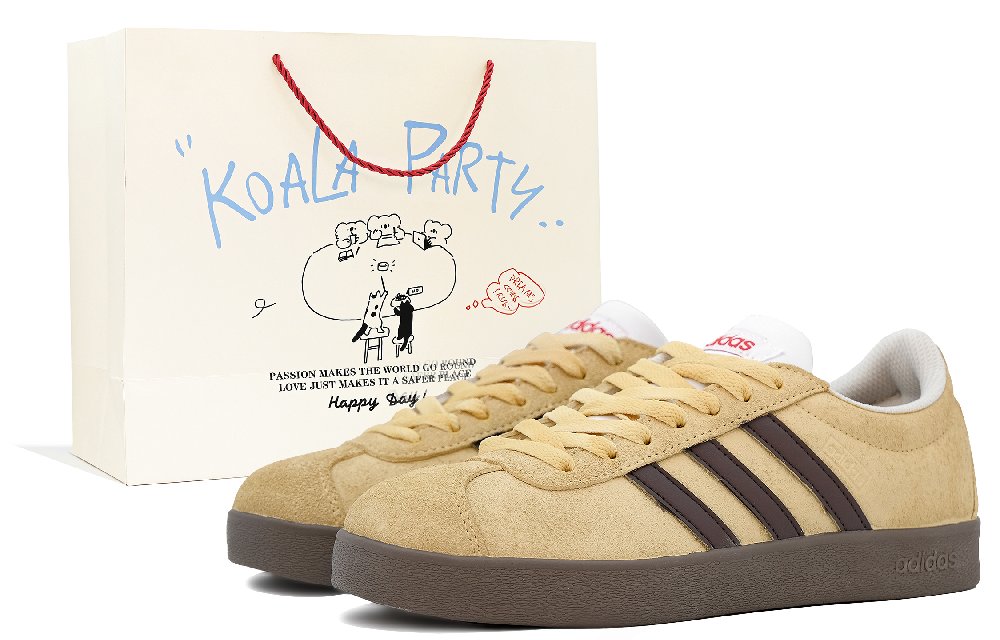 Adidas VL COURT 2.0 Anti Slip Wear Resistant Low Top Skateboard Shoes Unisex Yellow