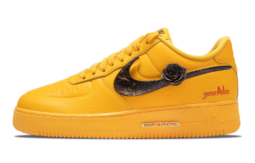 Nike Air Force 1 Gilded Rose Low-Top Skateboard Shoes Men's Yellow
