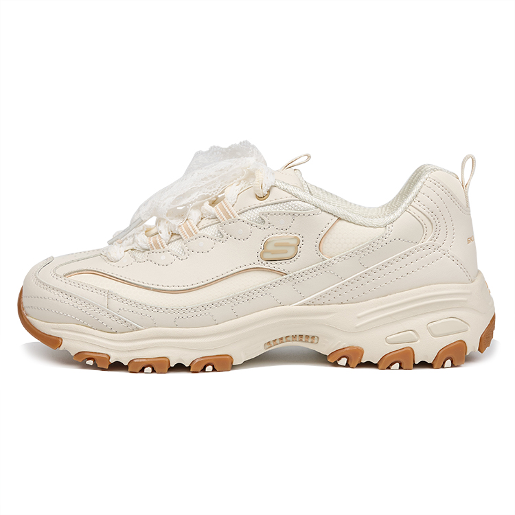 Skechers Cushioning, Wear Resistant Low Top Chunky Sneakers Women's Vintage White