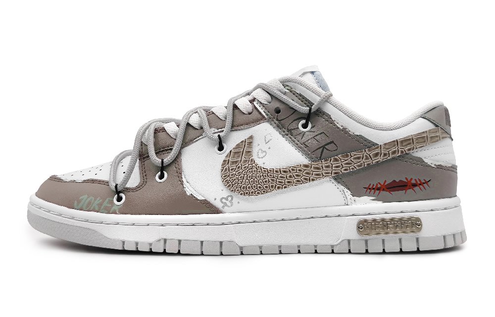 Nike Dunk Low Low-Top Skateboard Shoes GS Gray Brown
