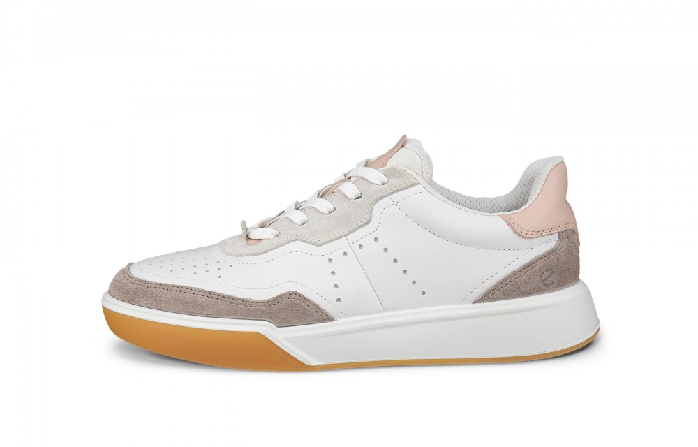 Ecco Street Shoe Collection Low top Skateboard Shoes Women's Stone Gray/White/Gray White/Lime Gray 272813