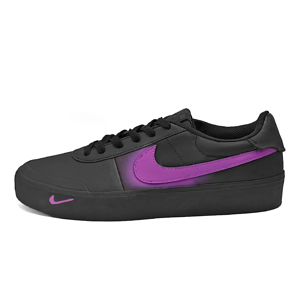 Nike Court Shot Low Top Skateboard Shoes Unisex Black Purple