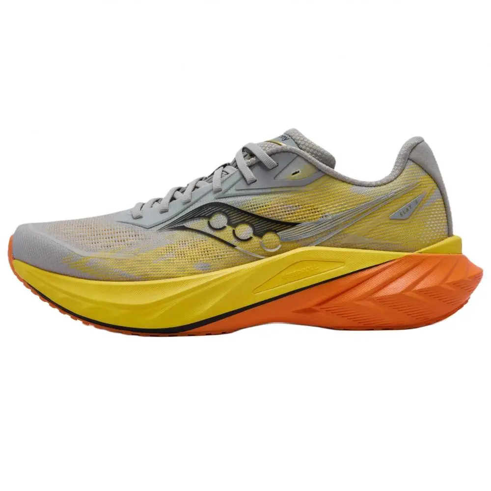 Saucony SLAY Full Speed 3 Abrasion Resistant Low Top Running Shoes Unisex Yellow Gray