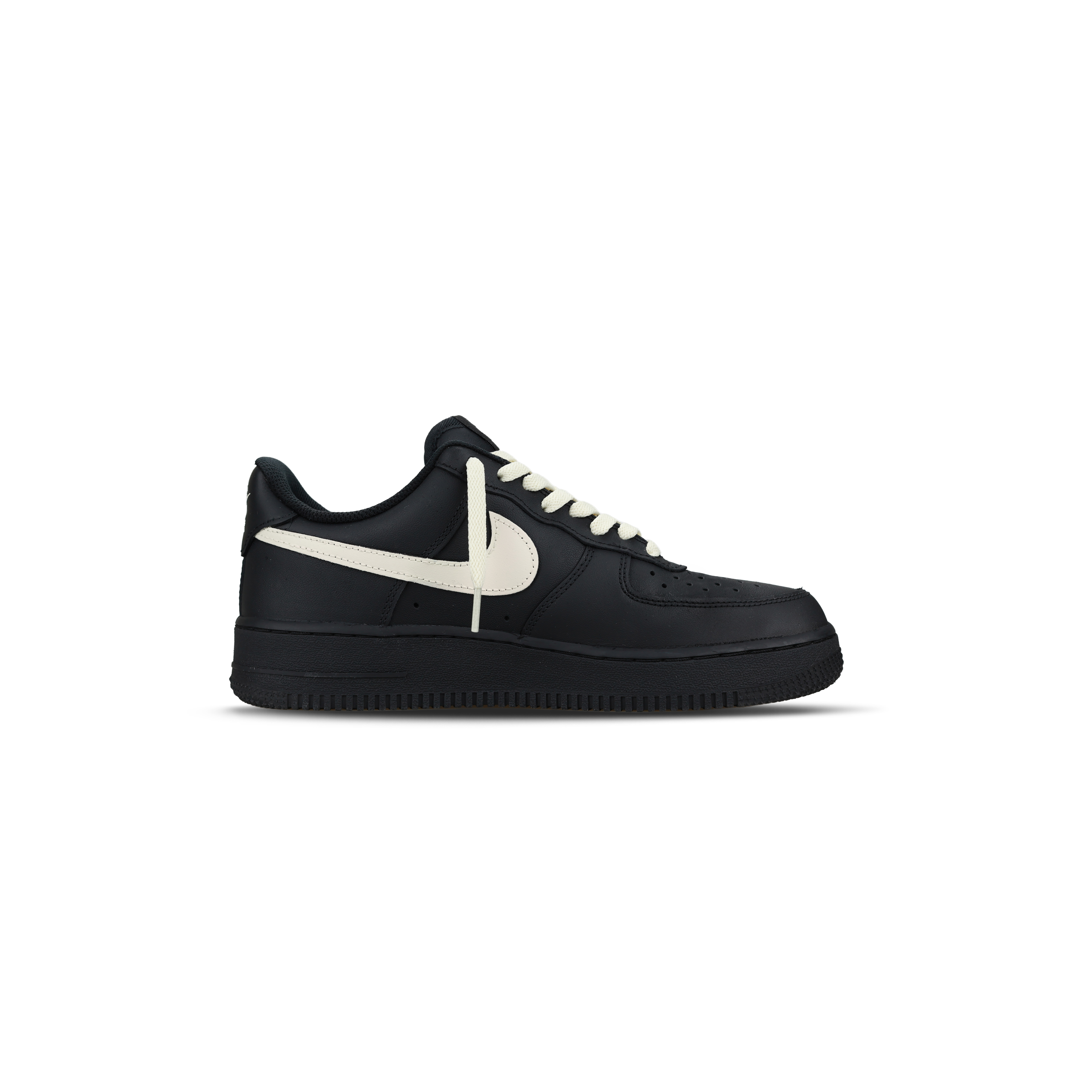 Nike Air Force 1 Slip Resistant Abrasion Resistant Low top Skateboard Shoes Unisex Milk Black