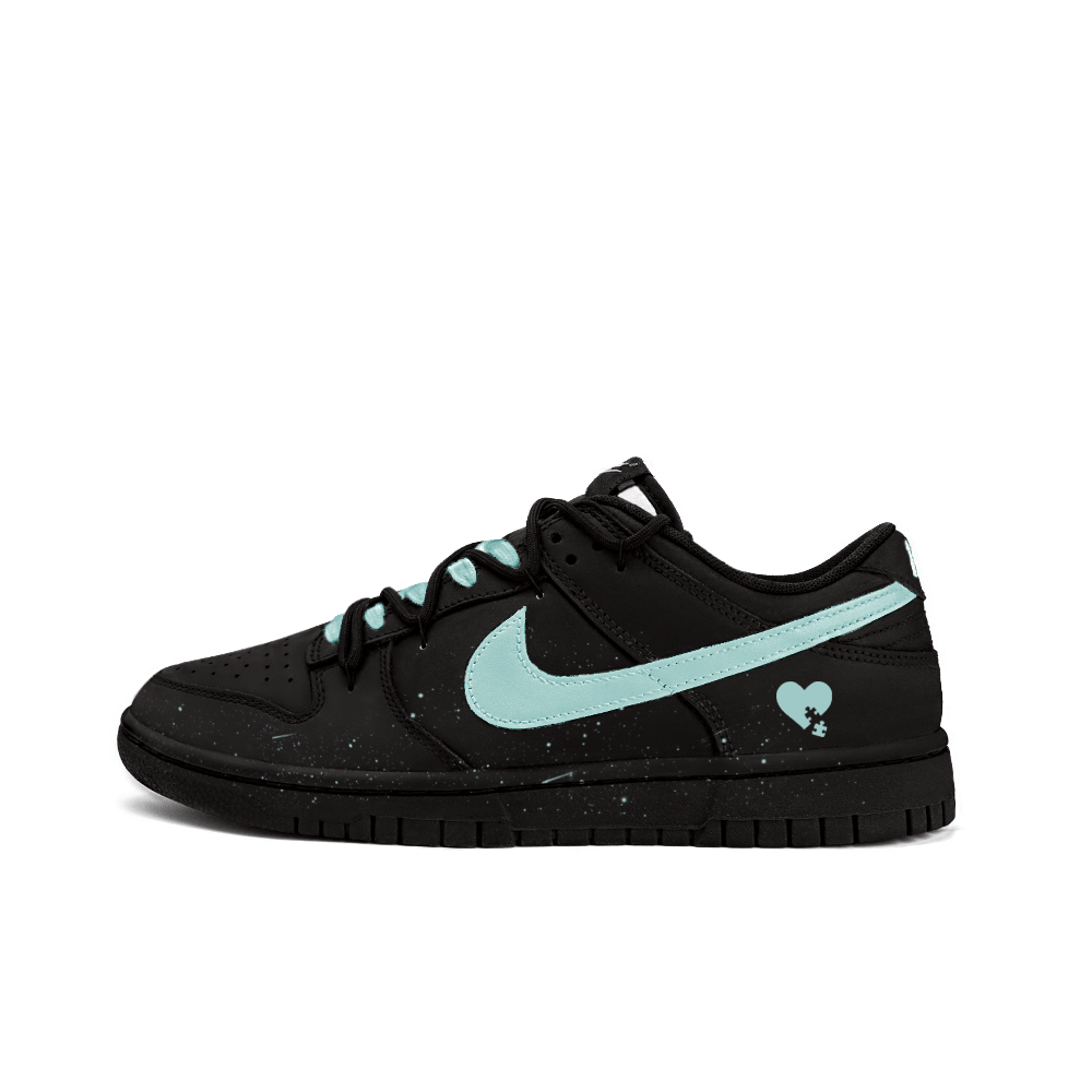 Nike Dunk Slip-Resistant Cushioning Wear-Resistant Low-Top Skateboard Shoes Unisex Black Blue