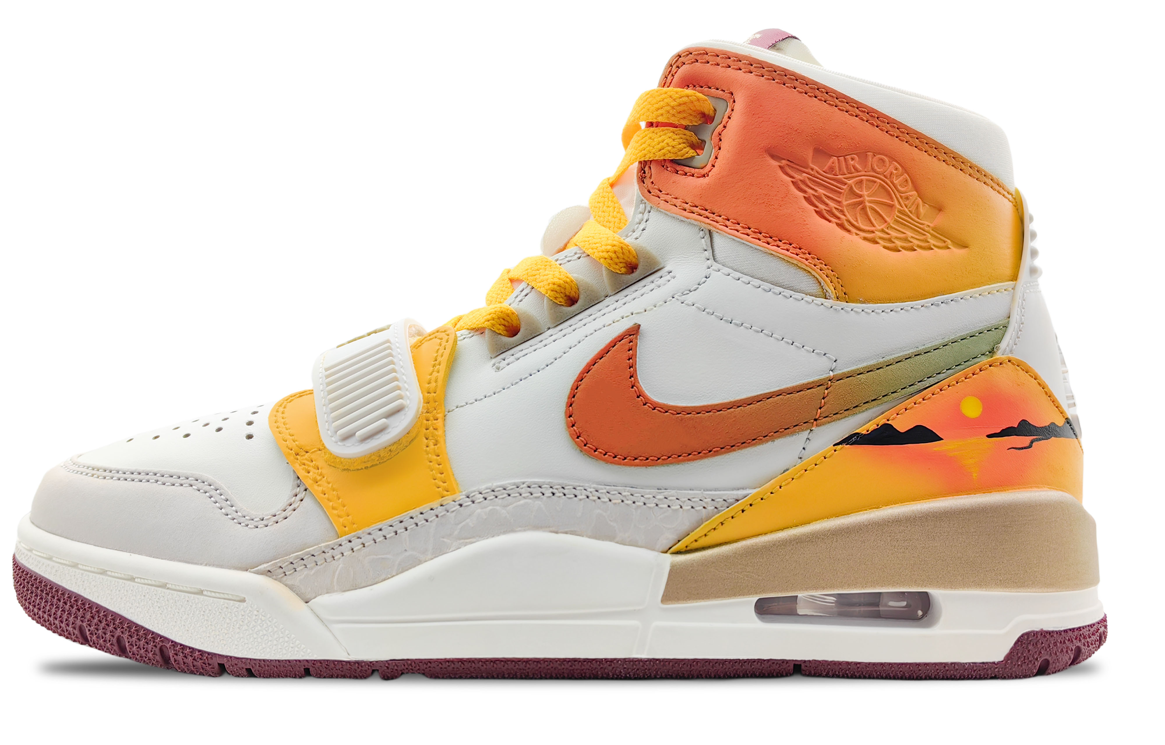 Jordan Legacy 312 Slip-Resistant High-Top Vintage Basketball Shoes Men's White Orange