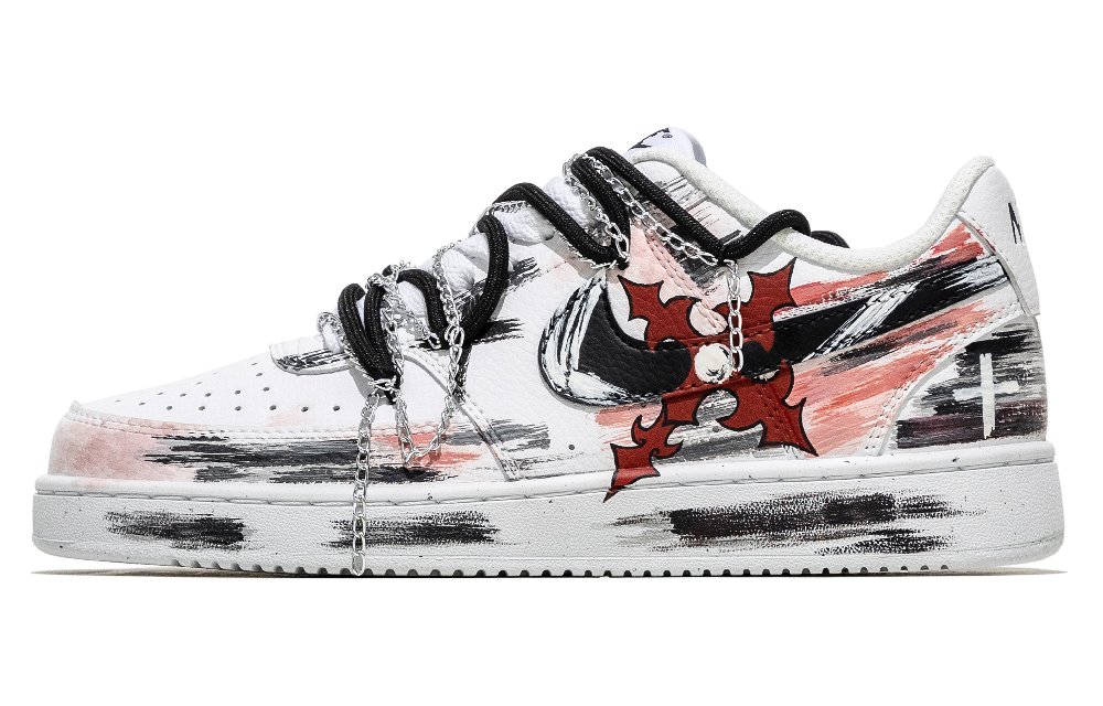 Nike Court Vision 1 Skateboard Shoes Women's Low-Top White/Black/Pink