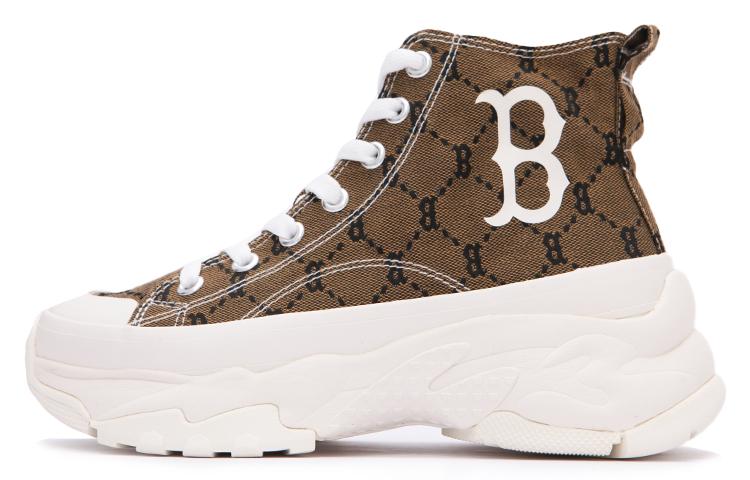 MLB Chunky High Coverage Height Increase High Top Canvas Shoes Unisex Khaki