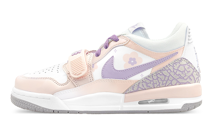 Jordan Legacy 312 Low-Top Vintage Basketball Shoes GS Pink Purple