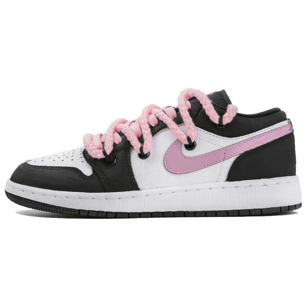 Jordan Air Jordan 1 Low Top Vintage Basketball Shoes GS Black Pink