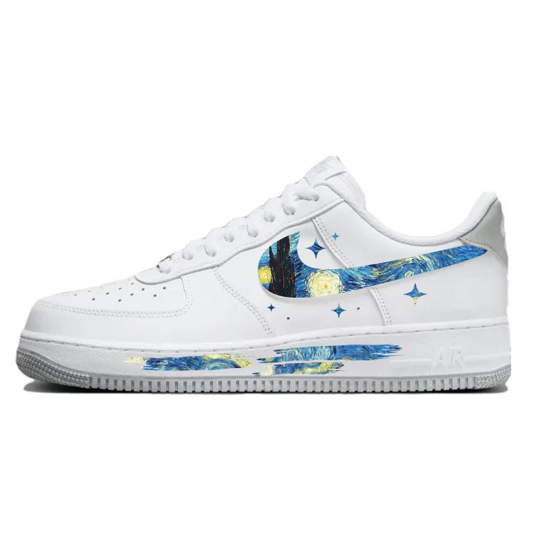 Nike Air Force 1 Anti-Slip And Wear-Resistant Breathable Low-Top Skateboard Shoes Men's White Gray