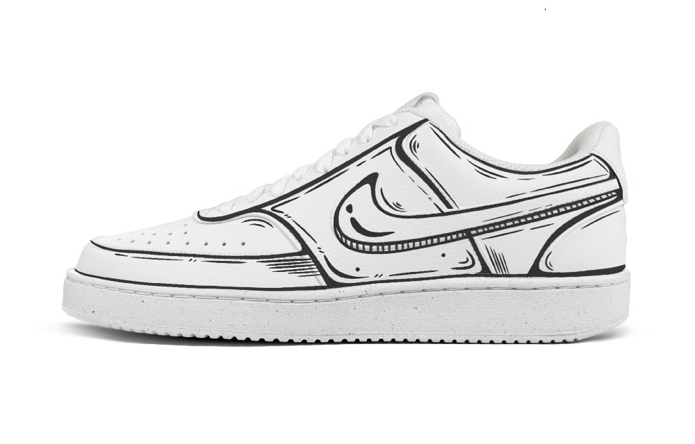 Nike Court Vision 1 Anti-Slip Wear-Resistant Low-Top Skateboard Shoes Women's White