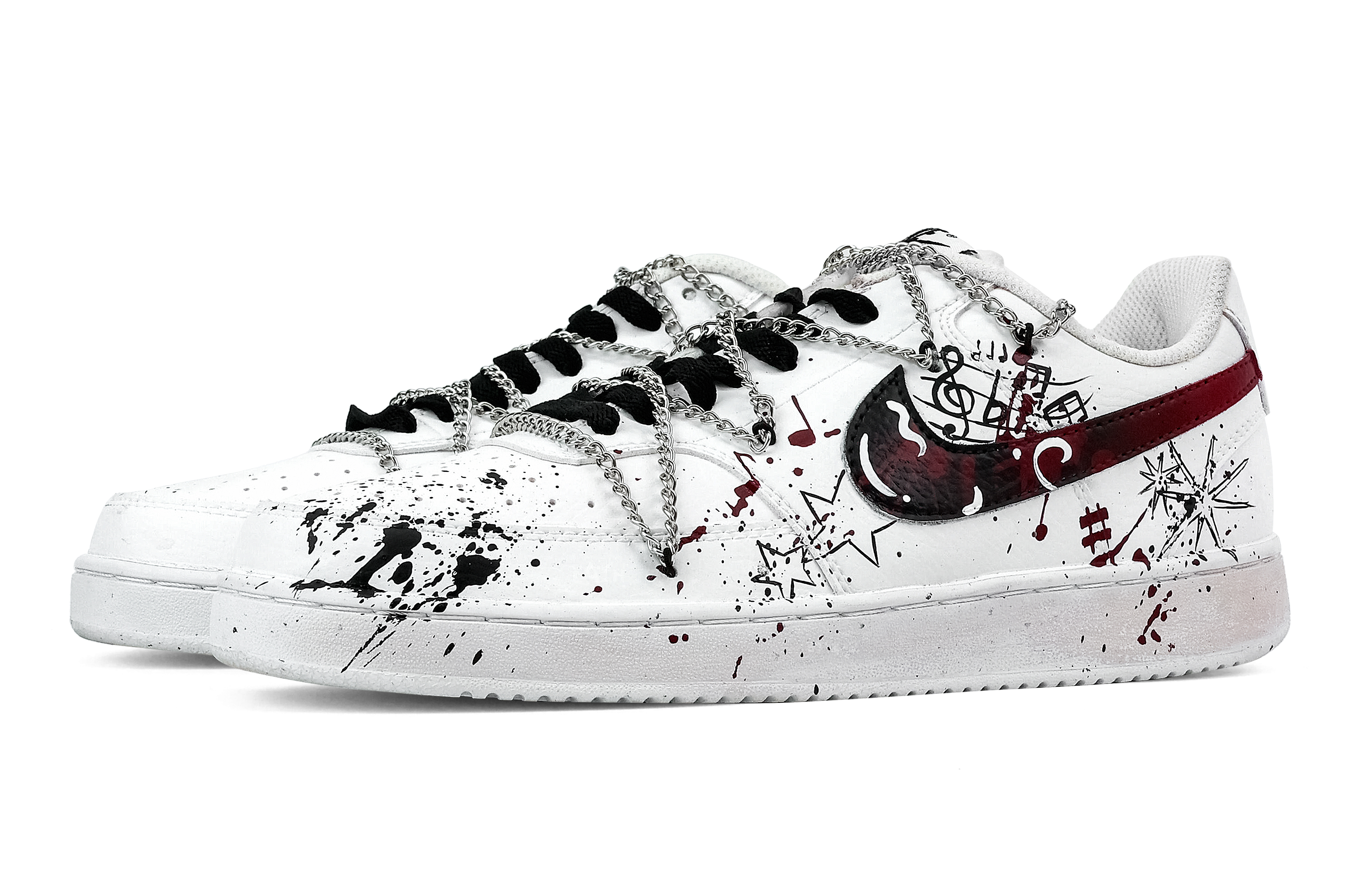 Nike Court Vision 1 Musical Note Heart Box Anti Slip Wear Resistant Low Top Skateboard Shoes Men's Black White Red купить в интернет-магазине Yoocart с быстрой доставкой по России.