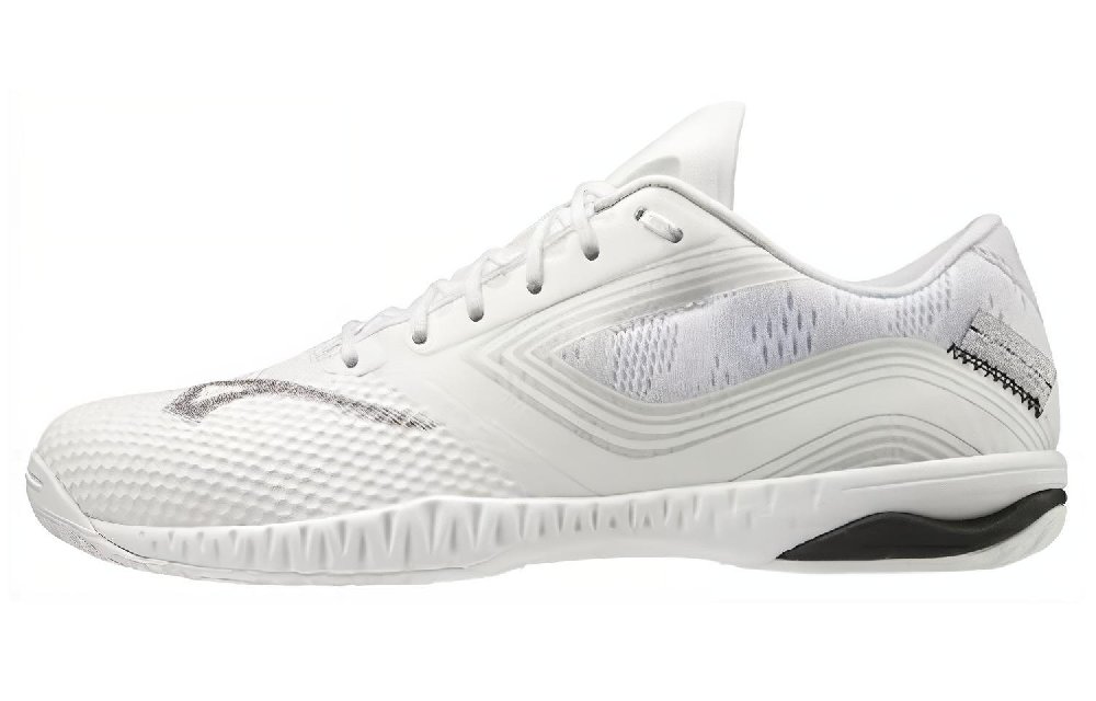 Mizuno Wave Drive El Slip Resistant, Abrasion Resistant, Breathable Low Top Training Shoes Unisex White Black