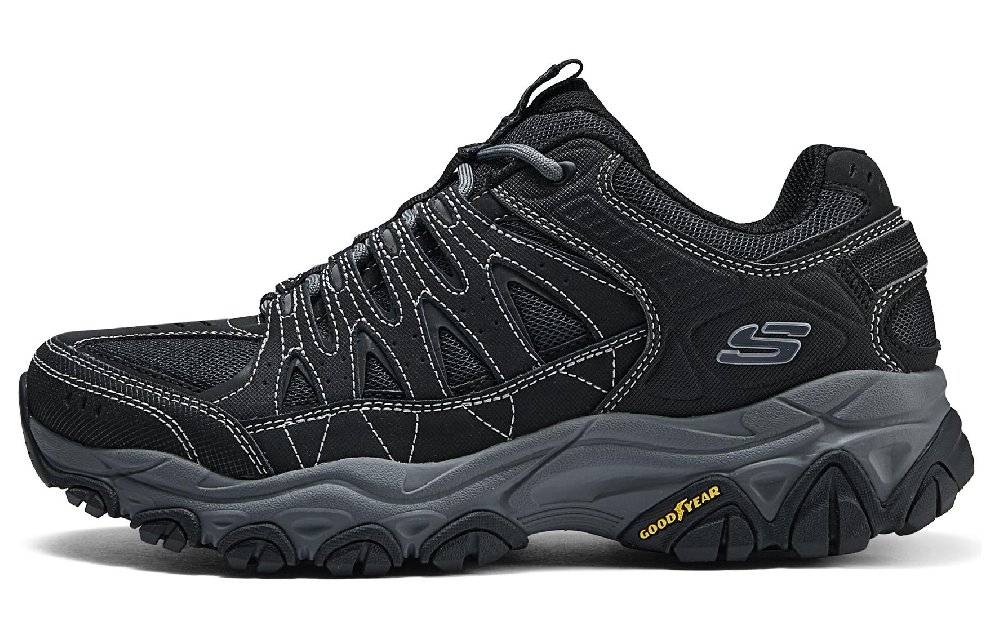 Skechers Cushioning Breathable Lightweight Low-Top Casual Running Shoes Men's Black