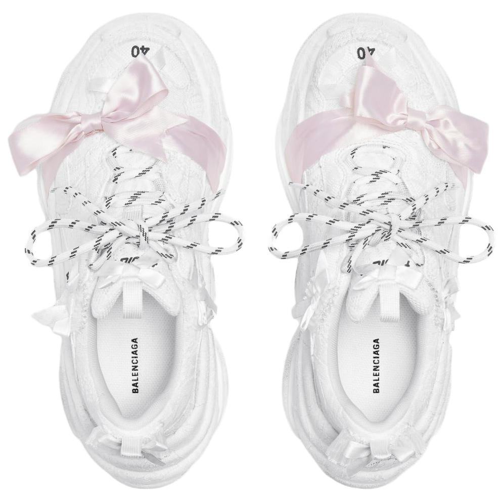 Balenciaga Triple S Lace Low Top Chunky Sneakers Women's White