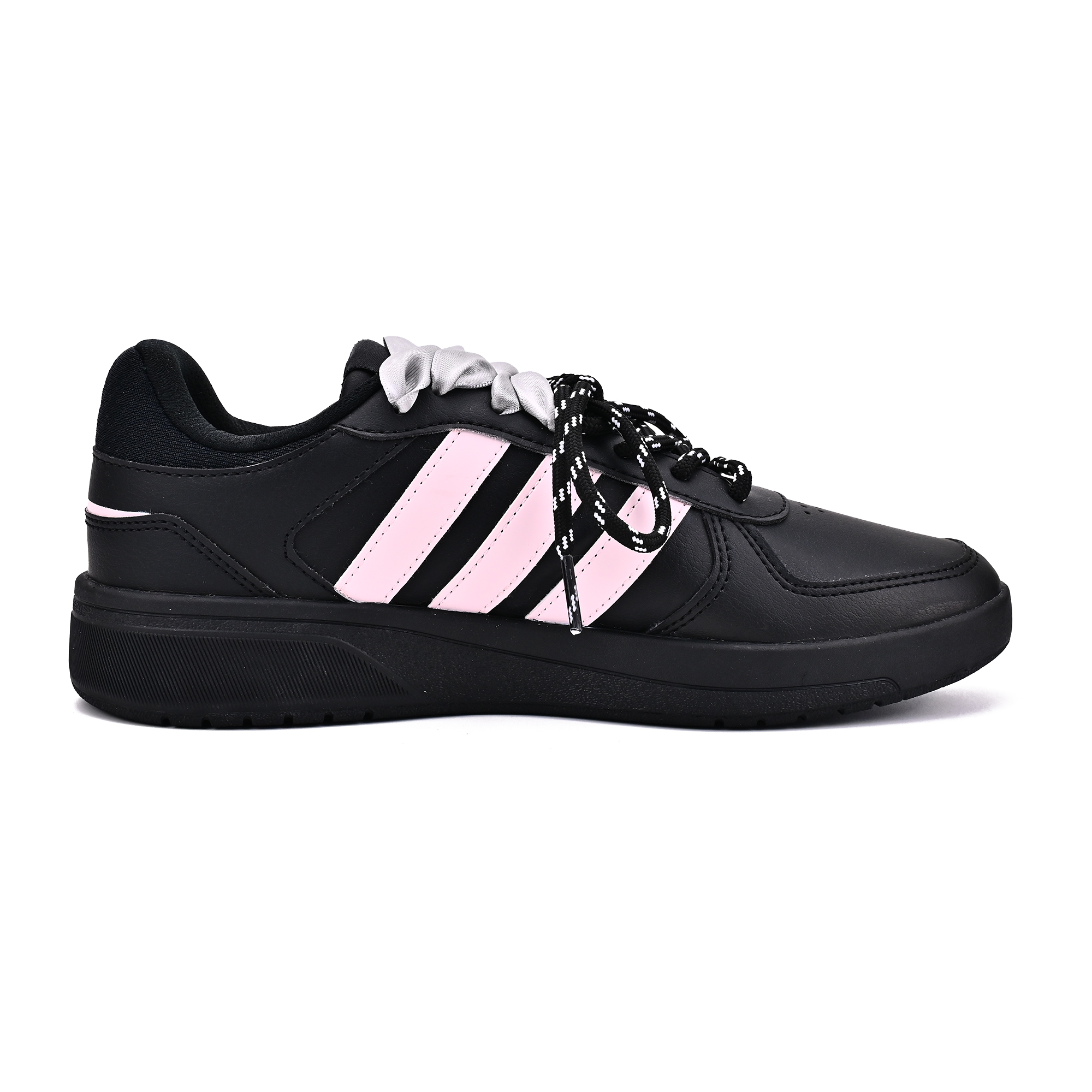 Adidas Neo Courtbeat Abrasion Resistant Low Top Skateboard Shoes Unisex Black Pink