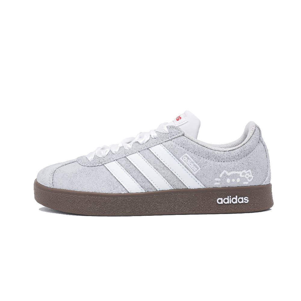 Adidas VL COURT 2.0 Gray White Barrel Coverage Cushioning Low Top Skateboard Shoes Unisex Gray White