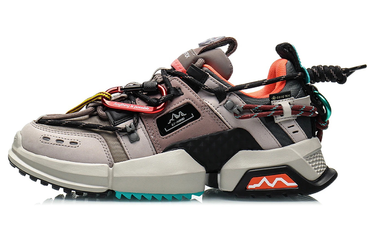 LiNing Cushioning Anti-Slip And Wear-Resistant Height Increasing Low-Top Chunky Sneakers Women's Brown