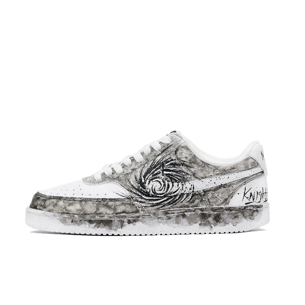 Nike Court Vision 1 Anti-Slip Wear-Resistant Low-Top Skateboard Shoes Men's Gray White