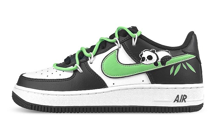 Nike Air Force 1 Low Low-Top Skateboard Shoes GS Black White Green