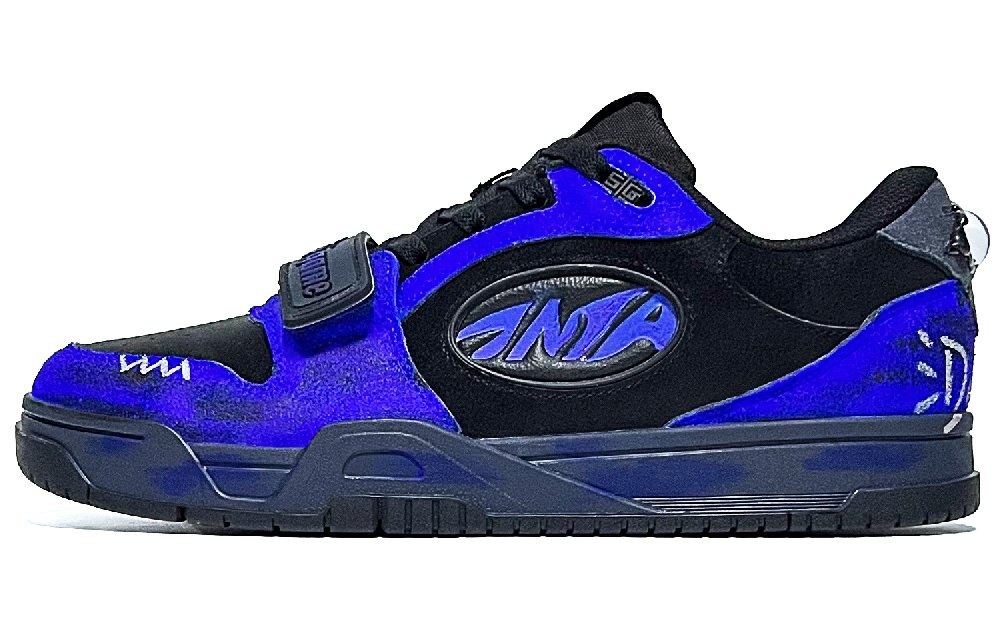 Anta Coverage Slip Resistant And Abrasion Resistant Low Top Skateboard Shoes Men's Klein Blue