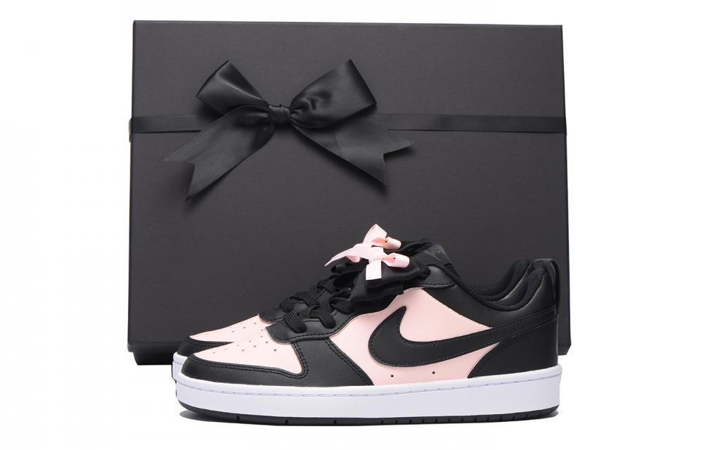 Nike Court Borough Low Chestnut Slip-Resistant Coverage Low-Top Skateboard Shoes GS Black Pink