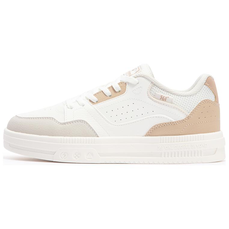 361° Slip-Resistant Cushioning Lightweight Low-Top Skateboard Shoes Women's White Beige