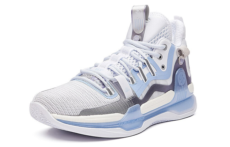 361° AG1 Pro Ice Blade Cushioning Anti-Slip And Wear-Resistant Coverage Support Mid-Top Basketball Shoes White Blue