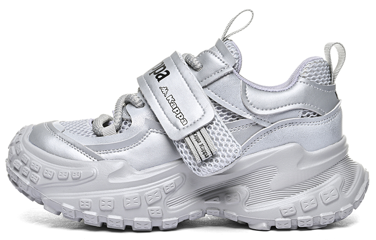 Kappa Anti-Slip And Wear-Resistant Breathable Low-Top Chunky Sneakers Women's Cool Gray