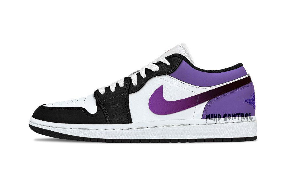 Jordan Air Jordan 1 Support Balance Low Top Vintage Basketball Shoes Unisex Black Purple