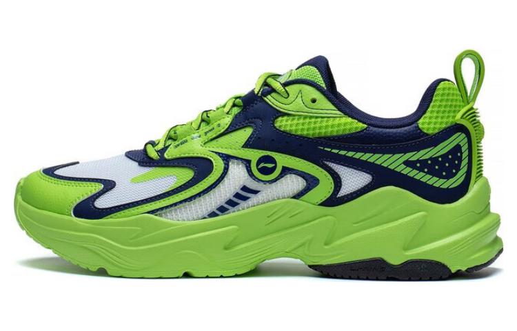 LiNing Abrasion Resistant Breathable Low Top Running Shoes Men's Green Blue White