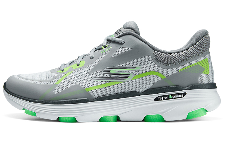 Skechers GO RUN 7.0 Cushioning, Wear Resistant Low Top Running Shoes Men's Gray Green