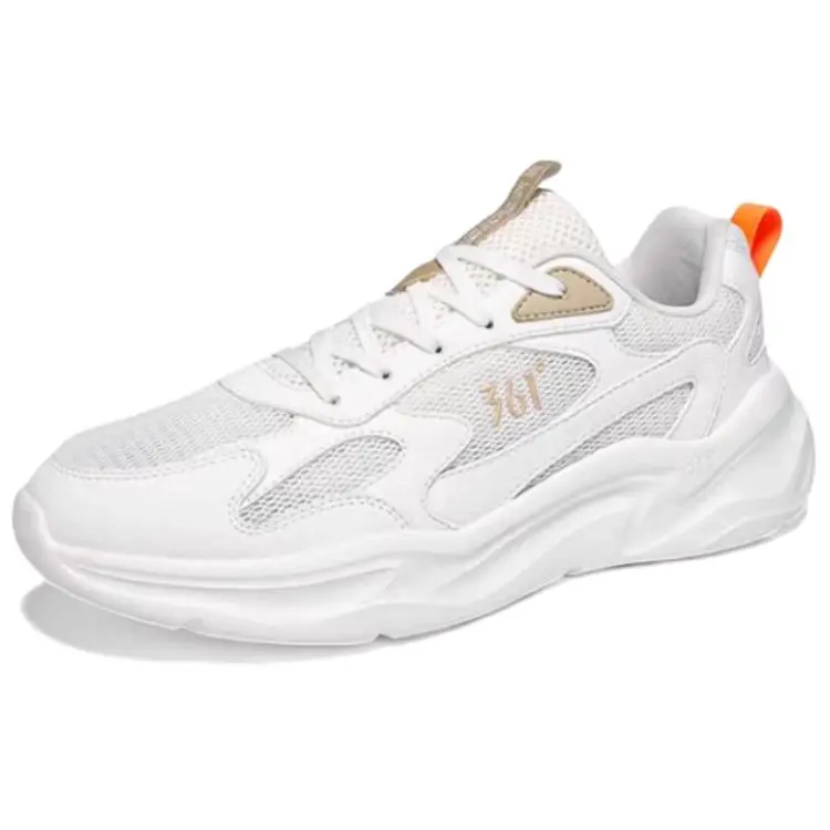 361° Durable Breathable Lightweight Low-Top Casual Running Shoes Men's White Brown