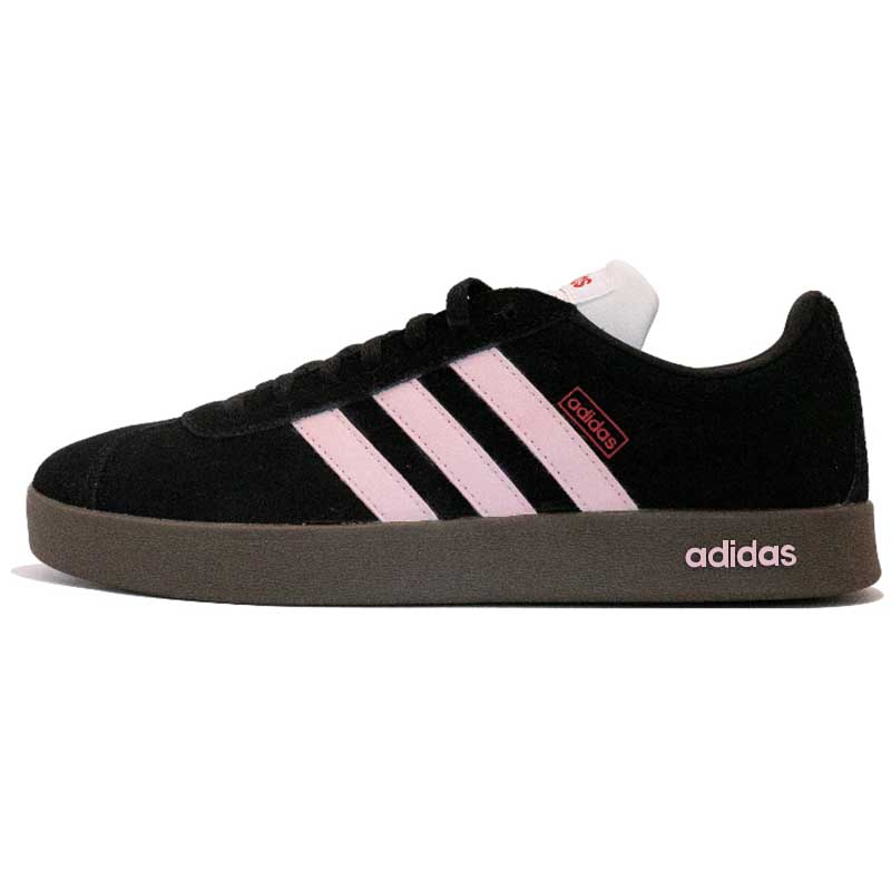 Adidas VL COURT 2.0 Slip Resistant Abrasion Resistant Low top Skateboard Shoes Men's Black Pink