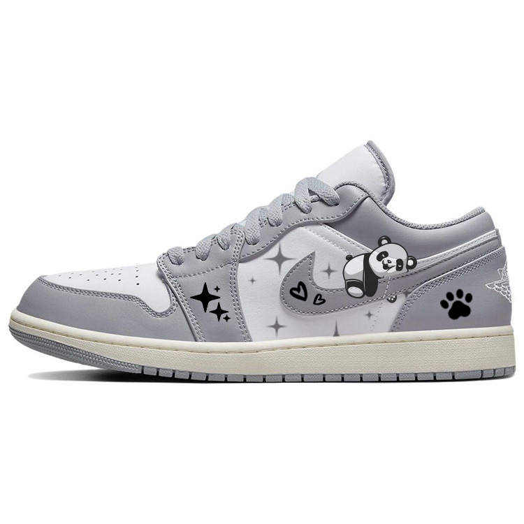 JORDAN Air JORDAN 1 Vintage Basketball Shoes Men Low Top White/Gray