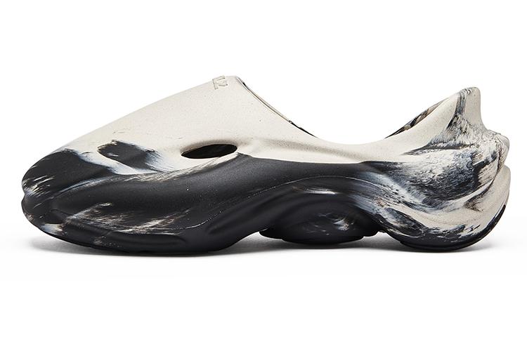 EQLZ EQUALIZER Quiet Abrasion Resistant Slide Slippers Unisex Black White