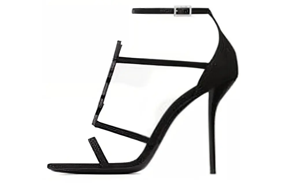 SAINT LAURENT Strap Sandals 10cm Women's Black