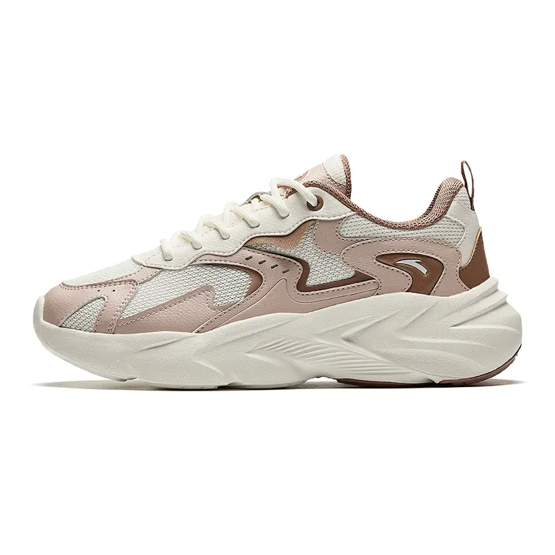 Anta Slip Resistant And Breathable Low top Chunky Sneakers Women's White Pink