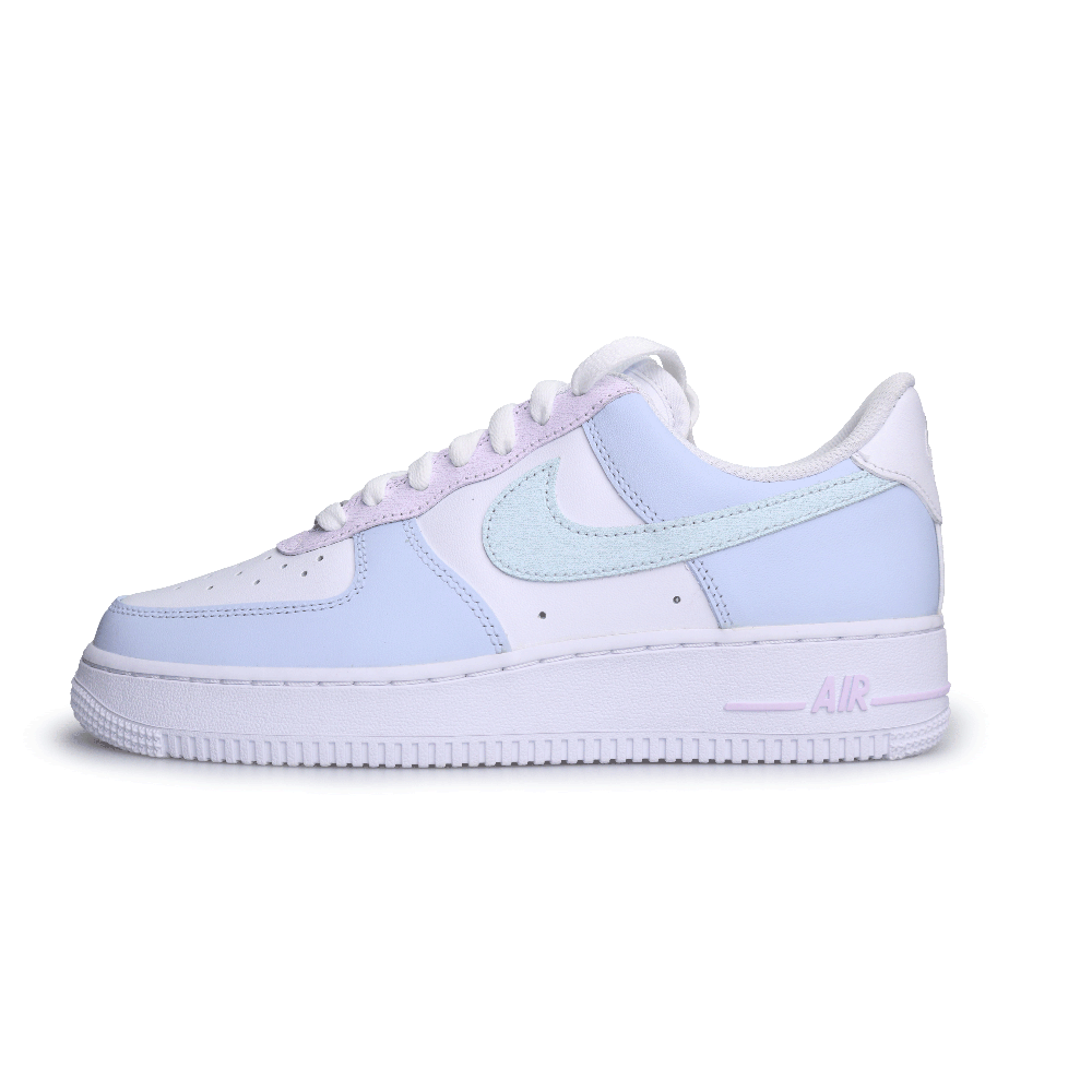 Nike Air Force 1 Abrasion Resistant Low Top Skateboard Shoes Unisex Blue Pink
